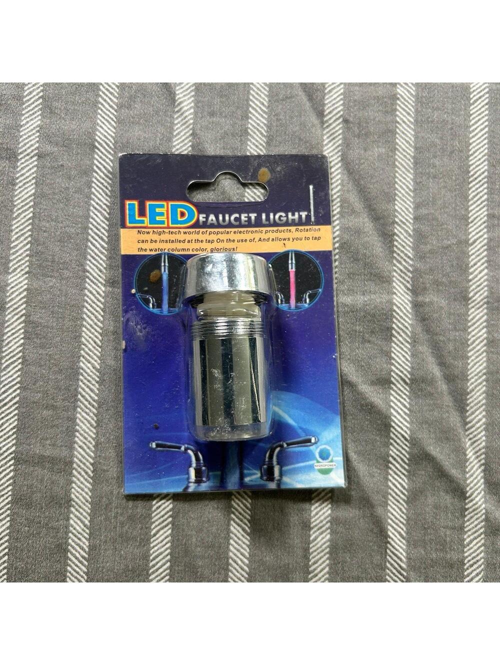 NEW LED Water Faucet Light Auto Multi Color Changing Stream Kitchen Bathroom
